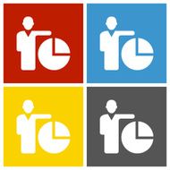 Businessman icon on square buttons N38
