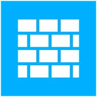 Wall icon on a blue background N8