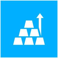 Gold icon on a blue background