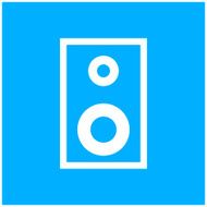 Audio Speaker icon on a blue background N2