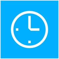 Clock icon on a blue background