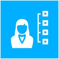 Businesswoman icon on a blue background N7