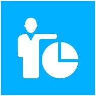 Businessman icon on a blue background N20