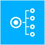 Organization Chart icon on a blue background N5
