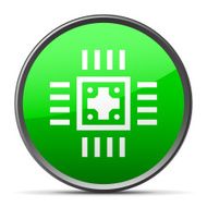 Computer Chip icon on a round button N20