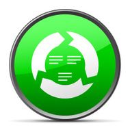 Chevron Chart icon on a round button N82