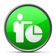 Businessman icon on a round button N178
