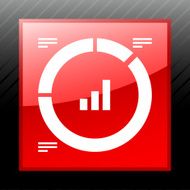 Donut Chart icon on a square button N33