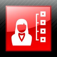 Businesswoman icon on a square button N26