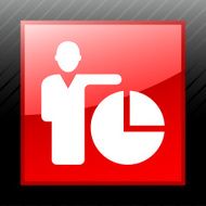 Businessman icon on a square button N78