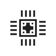 Computer Chip icon on a white background N15