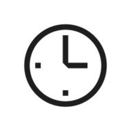 Clock icon on a white background