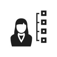 Businesswoman icon on a white background N34