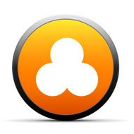 Venn Diagram icon on a round button N49