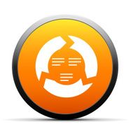 Chevron Chart icon on a round button N83