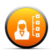 Businesswoman icon on a round button N58