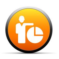 Businessman icon on a round button N179