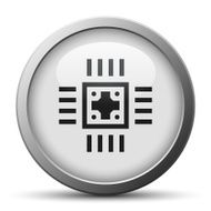 Computer Chip icon on a silver button N3