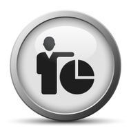 Businessman icon on a silver button N20