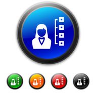 Businesswoman icon on round buttons N13
