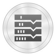 Flowchart icon on a round button N156