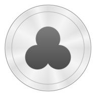 Venn Diagram icon on a round button N50