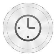 Clock icon on a round button N4