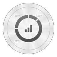 Donut Chart icon on a round button N78