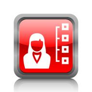 Businesswoman icon on a square button N27