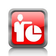 Businessman icon on a square button N79