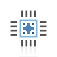 Computer Chip icon on a white background N17
