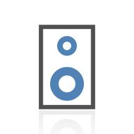 Audio Speaker icon on a white background N10