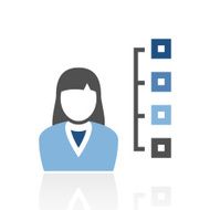 Businesswoman icon on a white background N36