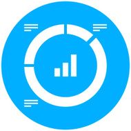 Donut Chart icon on a round button N79