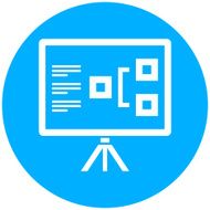 Presentation icon on a round button N24