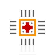 Computer Chip icon on a white background N18