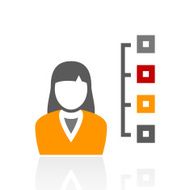 Businesswoman icon on a white background N37