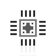 Computer Chip icon on a white background N19