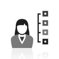 Businesswoman icon on a white background N38