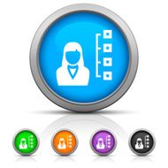 Businesswoman icon on round buttons N14