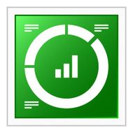 Donut Chart icon on a square button N35