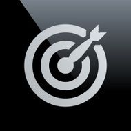 Target icon on a black background N19