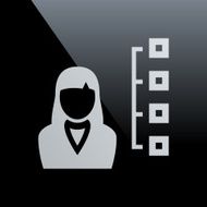 Businesswoman icon on a black background N14
