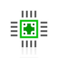 Computer Chip icon on a white background N20
