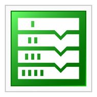 Flowchart icon on a square button N72