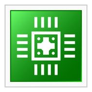 Computer Chip icon on a square button N12
