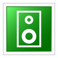 Audio Speaker icon on a square button N8