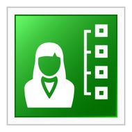 Businesswoman icon on a square button N28