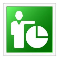 Businessman icon on a square button N80