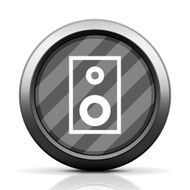 Audio Speaker icon on a round button N16